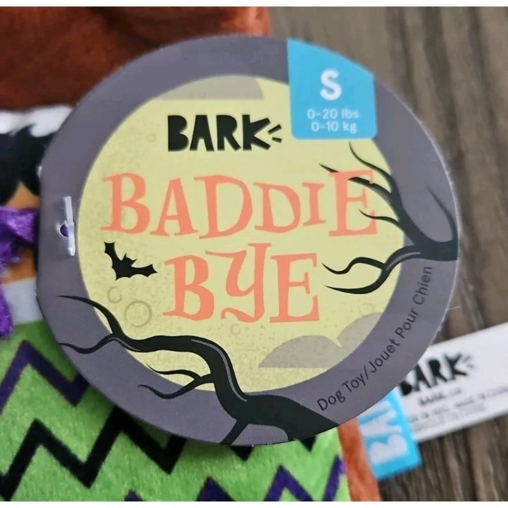 Bark Box Baddie Bye Dog Toy Afraid Bark Monster Under Bed Plush Crinkle Squeaker